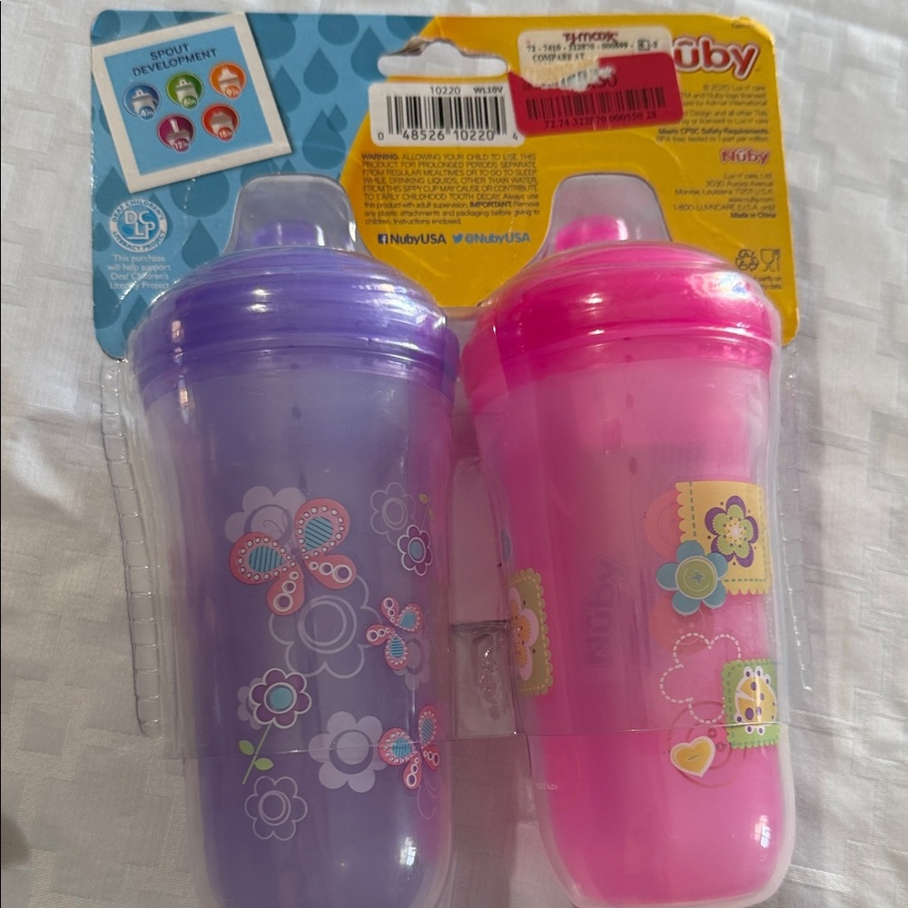Nuby Easy Sip Insulated Kids Cups - Pink and Purple - Picture 4 of 4